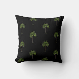 Coussin Palmier tropical élégant Noir moderne