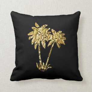 Coussin Palmiers à huile d'or en noir