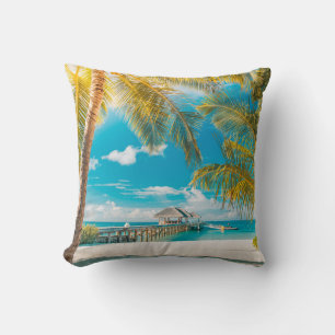 Coussin Palmiers au coucher du soleil