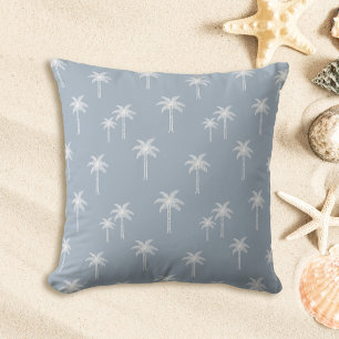 Coussin Palmiers Boho Maison de Campagne Côtière Bleu Pous