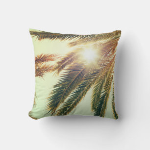 Coussin Palmiers, Ciel Toné Vintage.