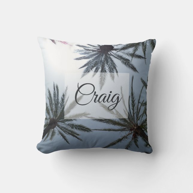 Coussin Palmiers Summer Sky Custom Beach (Recto)