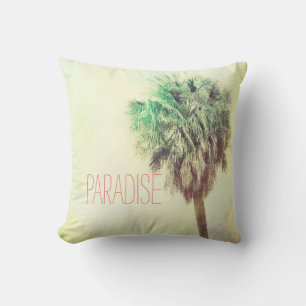 Coussin palmiers tropicaux, citations paradis