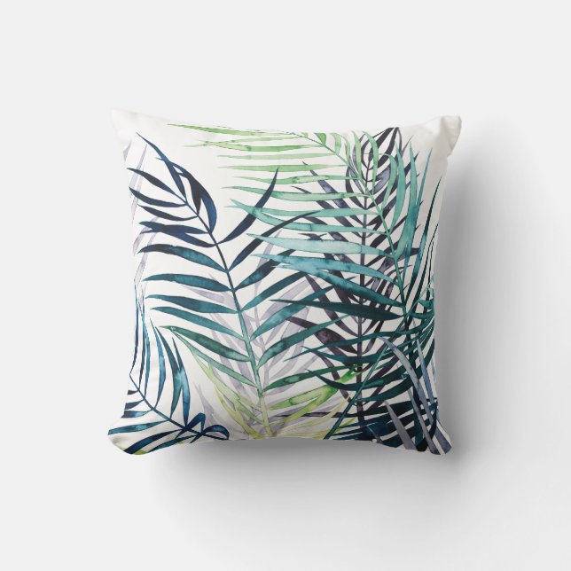 Coussin Palmiers Twilight - Feuilles tropicaux (Recto)