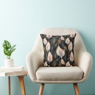 Coussin Pampas Rose Et Bleu Parties scintillant En Herbe