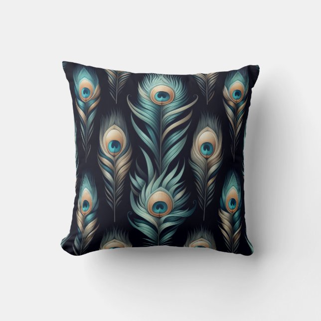 Coussin Panache de paon (Recto)