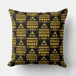 Coussin Pancarte réversible d'avertissement pour amoureux 