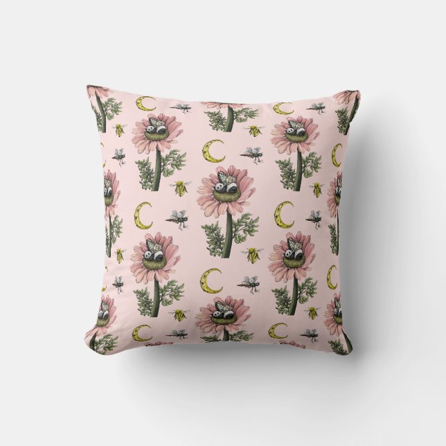 Coussin Panda couchant mou Ours Fée Flore Patte (Recto)