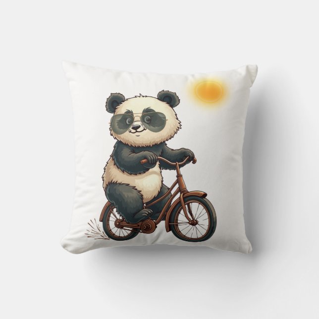 Coussin Panda cyclisme (Recto)