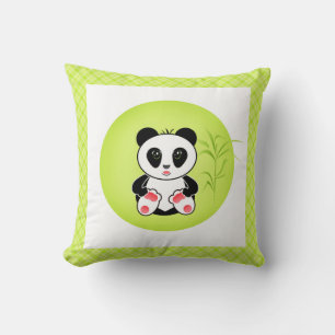 Coussin Panda, dessin animé, enfants