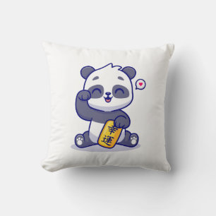 Coussin panda heureux