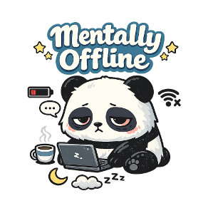 Coussin Panda mentalement déconnecté   Esthétique Lo-Fi d'