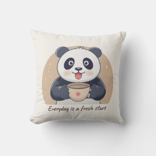 Coussin Panda Mignon avec Café