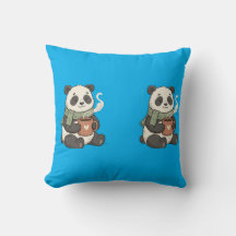 Coussin Panda Mignon - Illustration Câlin Doux