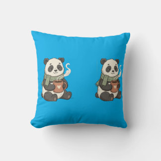 Coussin Panda Mignon - Illustration Câlin Doux
