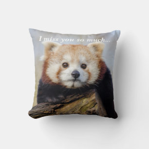 Coussin Panda Rouge Mignonne Vous Manque Tellement