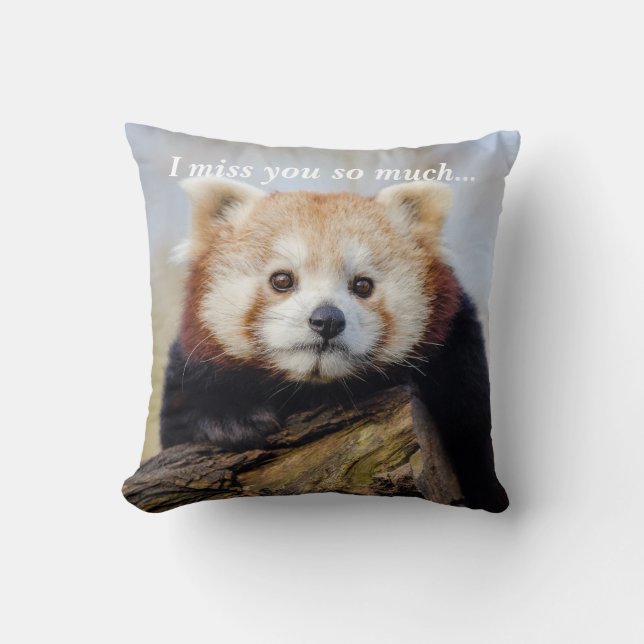 Coussin Panda Rouge Mignonne Vous Manque Tellement (Recto)