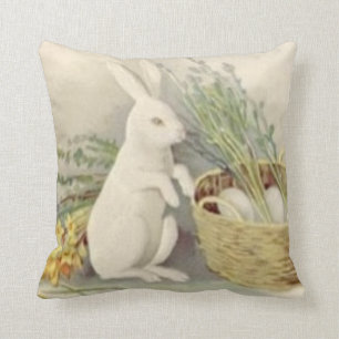 Coussin Panier d'œufs du lapin de Pâques Jonquille Narciss
