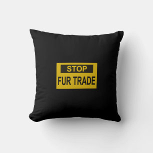 Coussin Panneau commercial Stop Fur jaune