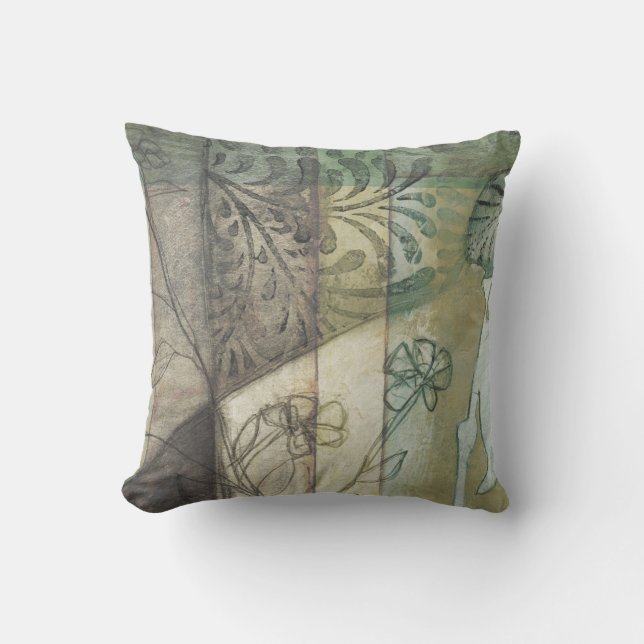 Coussin Panneau de jardin avec Feuilles, fleurs et herbe (Recto)