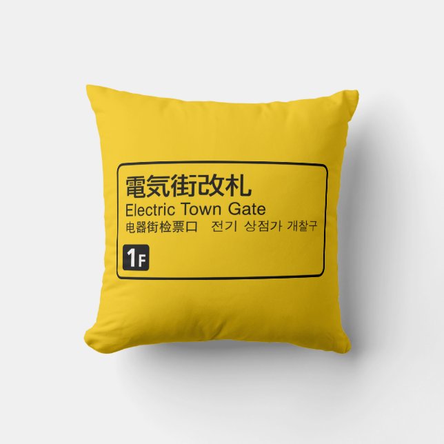 Coussin Panneau ferroviaire de la porte de ville électriqu (Recto)