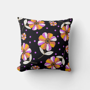 Coussin Pansies à points Polka violet