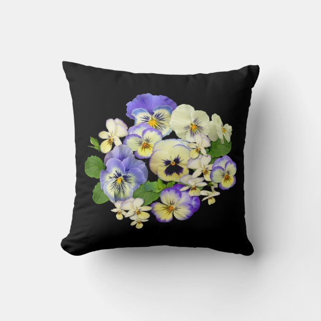 Coussin Pansies de Pastel (Recto)