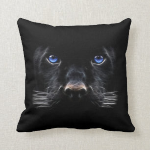 Coussin Panthère noire d'yeux bleus