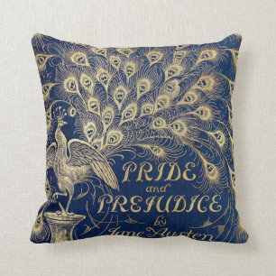 Coussin Paon 1894 de fierté et de préjudice de Jane Aust