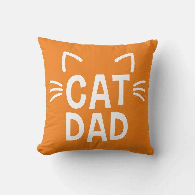 Coussin Papa Chat avec les oreilles et les Whisers (Recto)