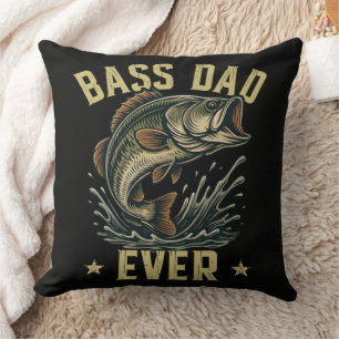 Coussin Papa de basse à jamais Pêcheur Fête des Pères