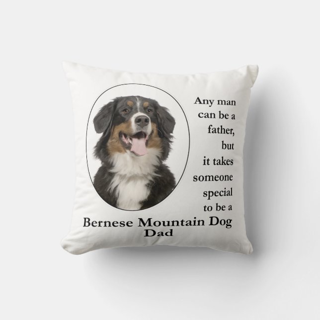 Coussin Papa de chien de Bernese Mt. (Recto)