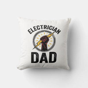 Coussin Papa électricien Chemise vectorielle gravure vinta