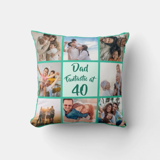 Coussin Papa fantastique à 40 anniversaire personnalisé ph (Recto)