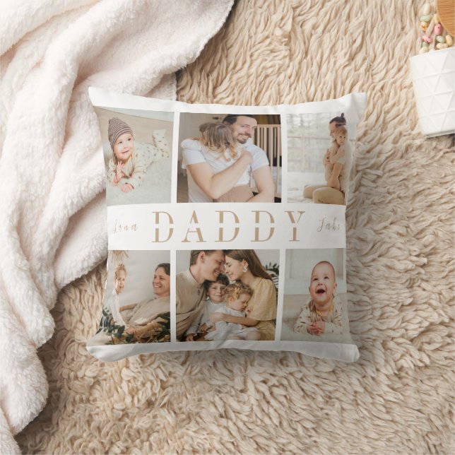 Coussin "Papa" Fête des pères Enfants Collections Jeter Or (Couverture)