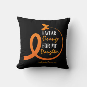 Coussin Papa Maman Je Porte Orange Pour Ma Fille Leukemia