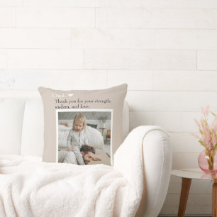 Coussin Papa, Merci Pour - Photo Et Texte Personnalisés  