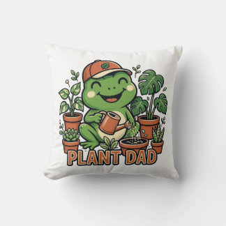 Coussin Papa Plante Grenouille Arrosant des Plantes d'Inté