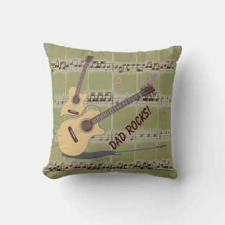 Coussin Papa Rocks ! Musique & Guitares Carré Jeu d'oreill