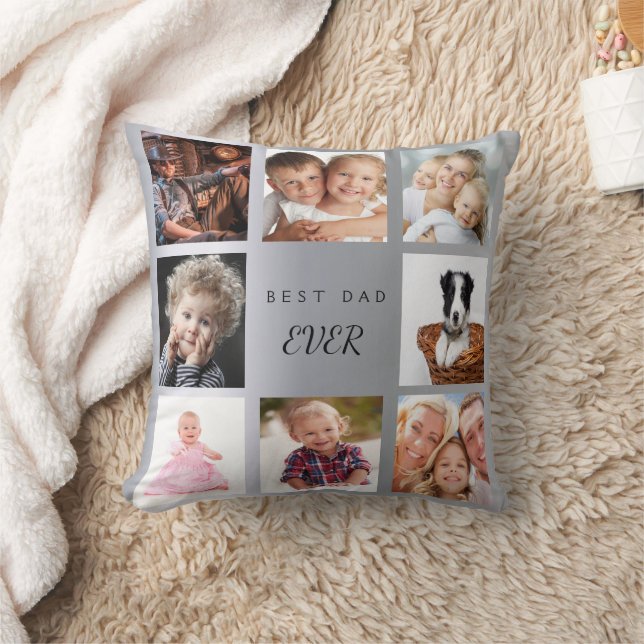 Coussin Papa Silver photo collage (Couverture)