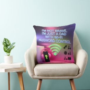 Coussin Papa WiFi Mot de passe Contrôle Funny Père Cadeau
