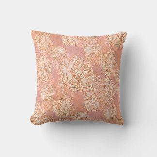 Coussin Papier cadeau floral Tulipe en dessin au trait Ros