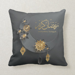 Coussin Papier découpé recto verso lanternes Ramadan & lun