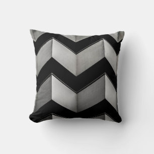 COUSSIN PAPIER NOIR ET BLANC CHEVRON