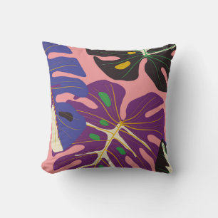 Coussin Papier peint art déco feuille de luxe. Arrière - p