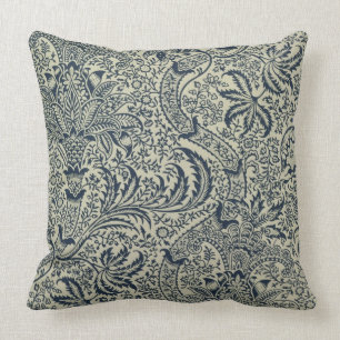 Coussin Papier peint avec style marine bleu algue