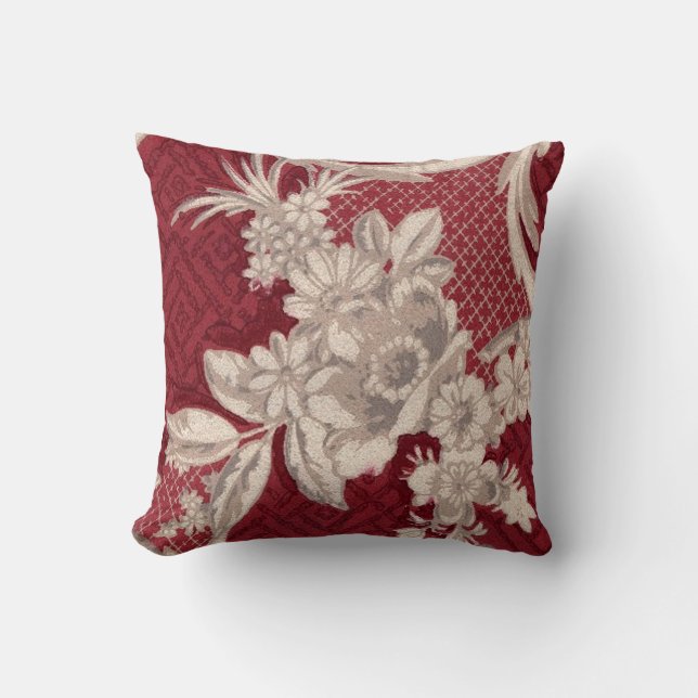 Coussin Papier peint floral blanc (Recto)