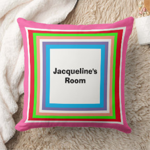 Coussin Papier Peint Géométrique Rose Vert Rouge