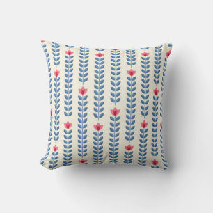 Coussin Papier peint rétro - motif floral avec sca abstrai