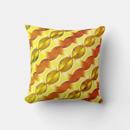 Coussin papier peint rétro orange 1970